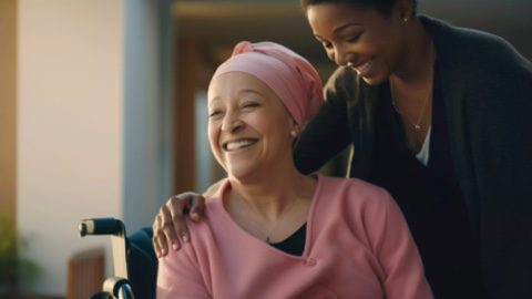 Cancer patient is receiving cancer support services.