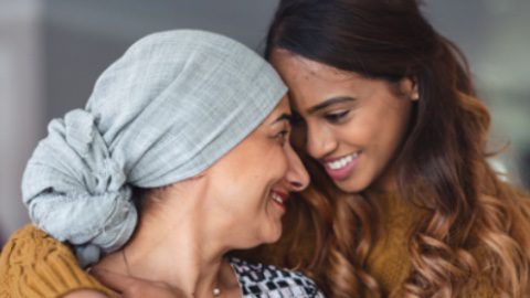 Gynecologic cancer patient is with her daughter after receiving gynecologic cancer treatment.