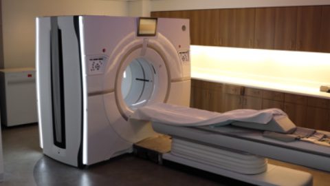 A medical linear accelerator (LINAC) used for external beam radiation treatments for patients with cancer.