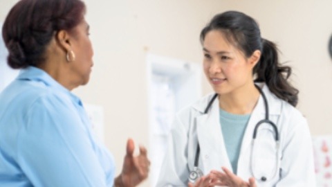 A OB/GYN doctor is providing gynecology services to a patient.